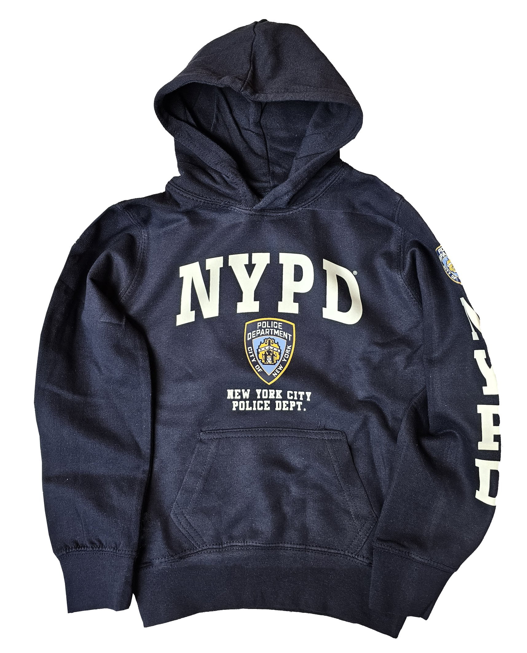 NYPD Kids Hoodie Sweatshirt 207, Navy White, Youth, XS