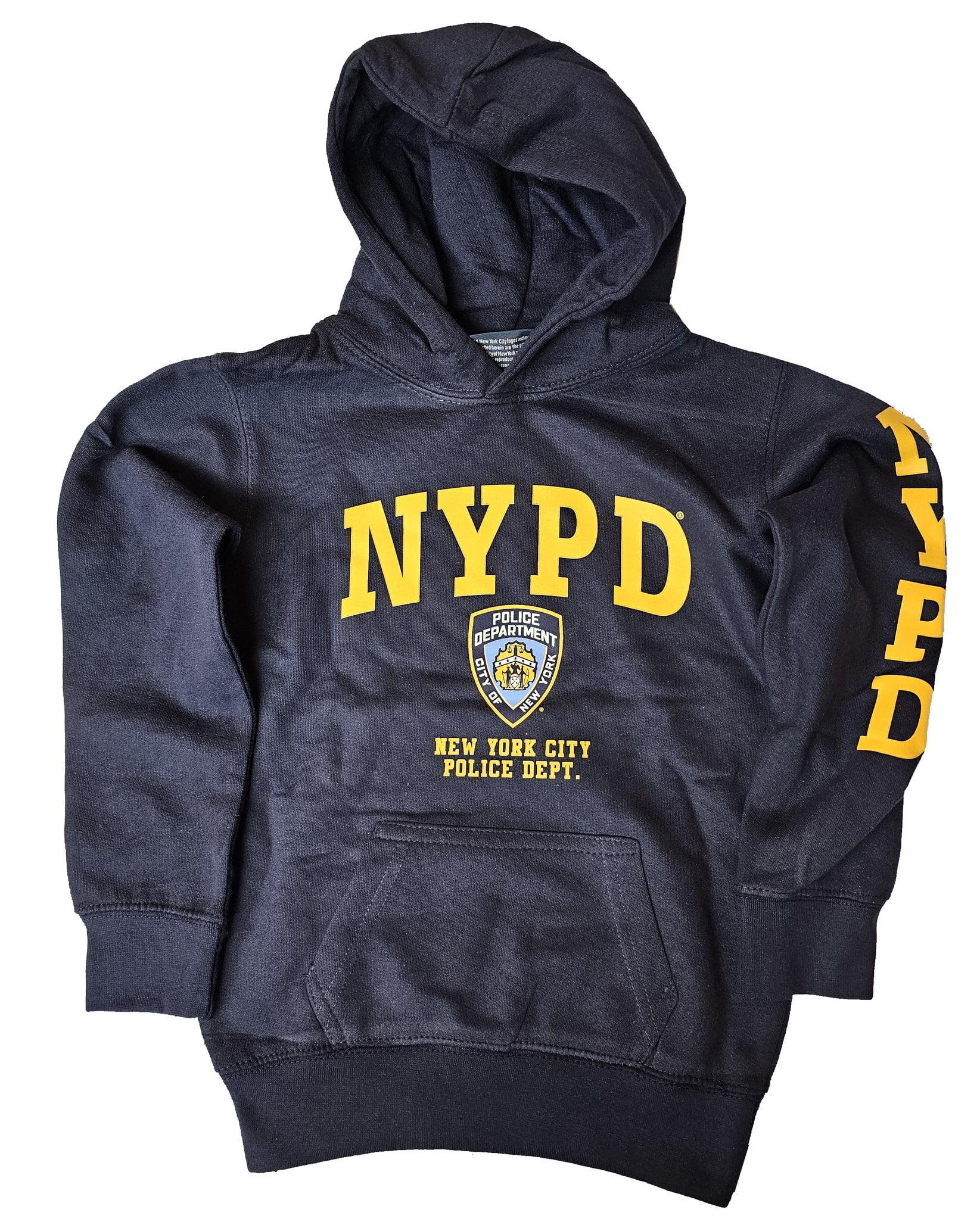 NYPD Hoodie White Print Officially Licensed Sweatshirt Navy Blue