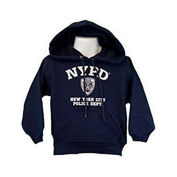 NYPD Kids Hoodie White Print Sweatshirt Navy Small 6-8