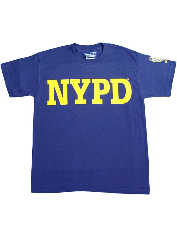 Kids Short Sleeve Screen Print Sleeve Badge T-Shirt Navy Large 14-16