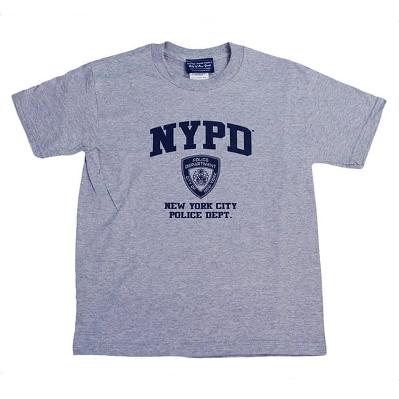 NYPD Kids Short Sleeve Screen Print T-Shirt Gray Large 14-16