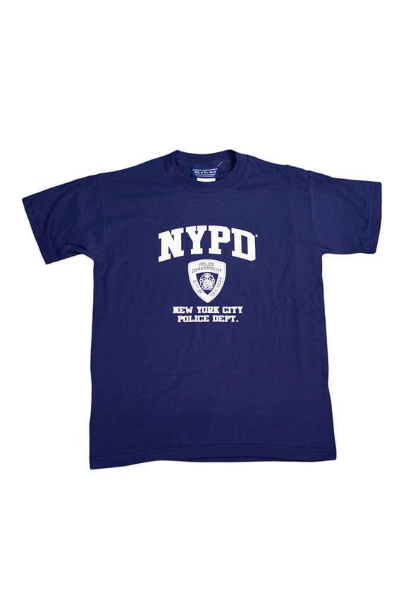 Kids Short Sleeve Screen Print T-Shirt Navy White Medium 10-12