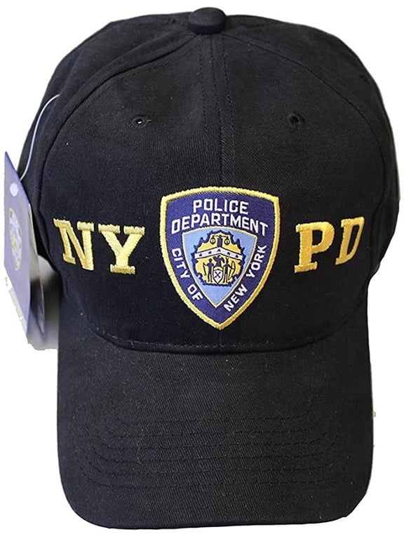 Men's Baseball City of New York Police Department Badge Black-Gold, Letters-Badge-Letters
