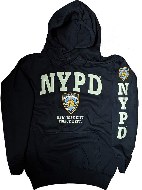 Men's Hoodie Sweatshirt Front & Sleeve Print, Navy & White, 2XL