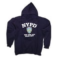 thumbnail image 1 of NYPD Men's Sweatshirt Front Letters & Badge Hoodie Navy Blue Large, 1 of 1