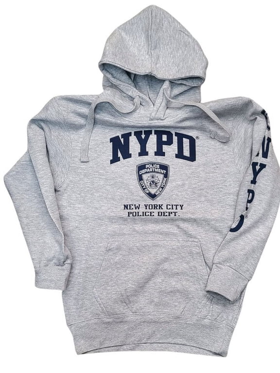 Mens Hoodie Front & Sleeve Print Heather Gray, Medium