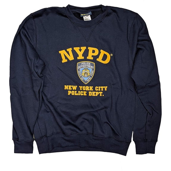 NYPD Mens Sweatshirt Offically Licensed Crewneck Navy Blue Navy Blue, 2XL