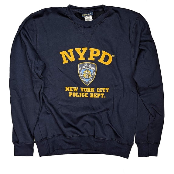 NYPD Mens Sweatshirt Offically Licensed Crewneck Navy Blue Navy Blue, 3XL