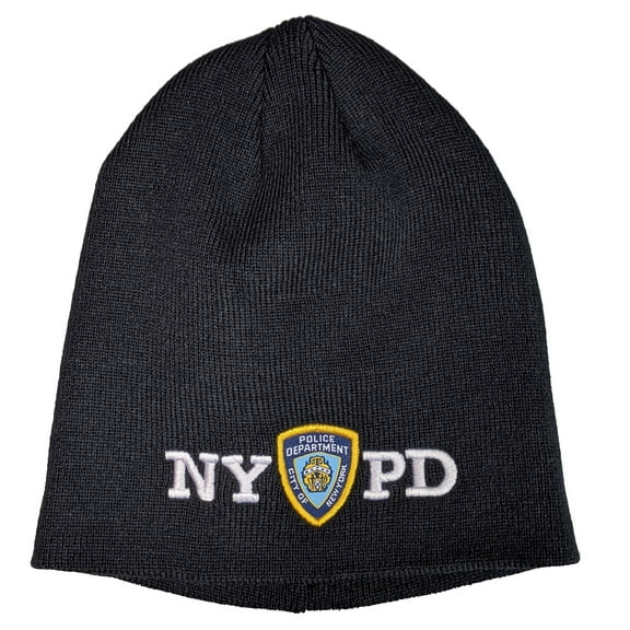 NYPD No Fold Winter Hat Beanie Skull Cap Officially Licensed Navy Blue
