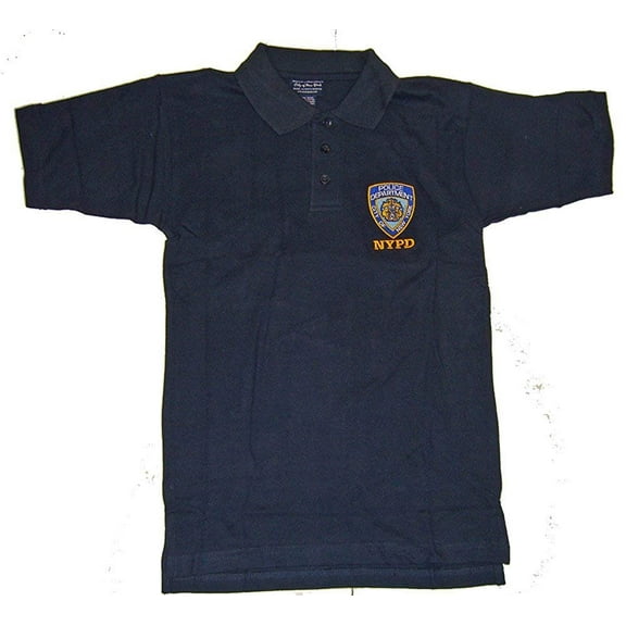 NYPD Polo Shirt - with Official Badge - Size: Adult Large - Color: Navy