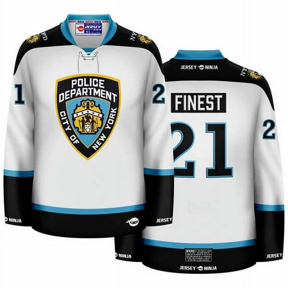 NYPD Shield White Hockey Jersey