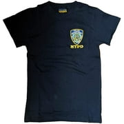 NYPD Short Sleeve T-Shirt with Embroidered Logo Navy Small