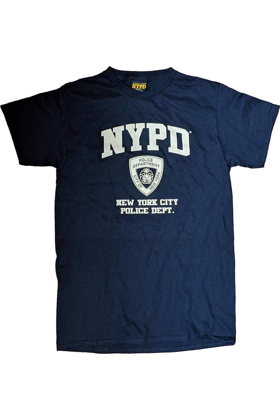 Short Sleeve White Print T-Shirt Navy Small