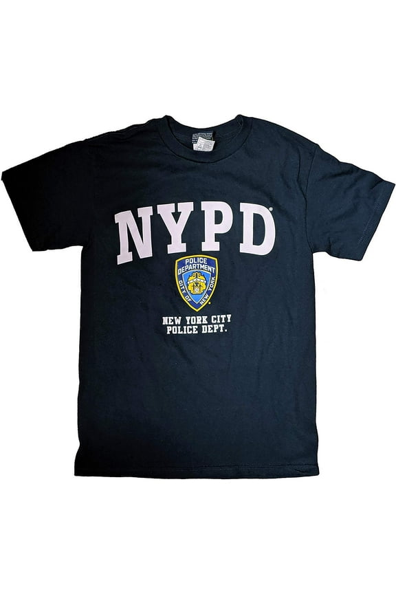 Short Sleeve with NYPD Logo and Shield Print T-Shirt Navy Medium