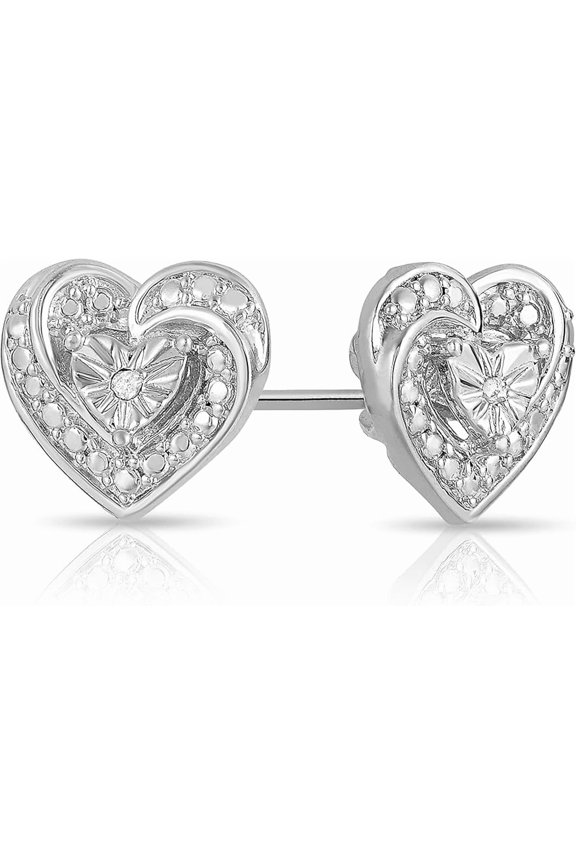 1.88 Ct Round Cut Diamond Push Back Womens Stud Earrings 14K White Gold Plated 925 Sterling Silver