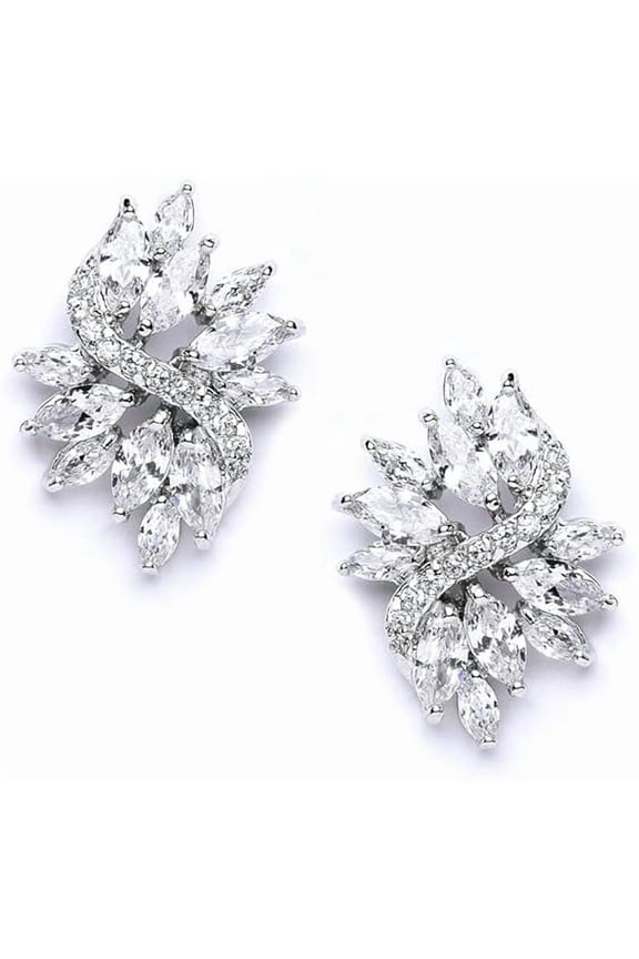 2.00 Ct Marquise Cut Diamond Push Back Womens Stud Earrings 14K White Gold Plated 925 Sterling Silver