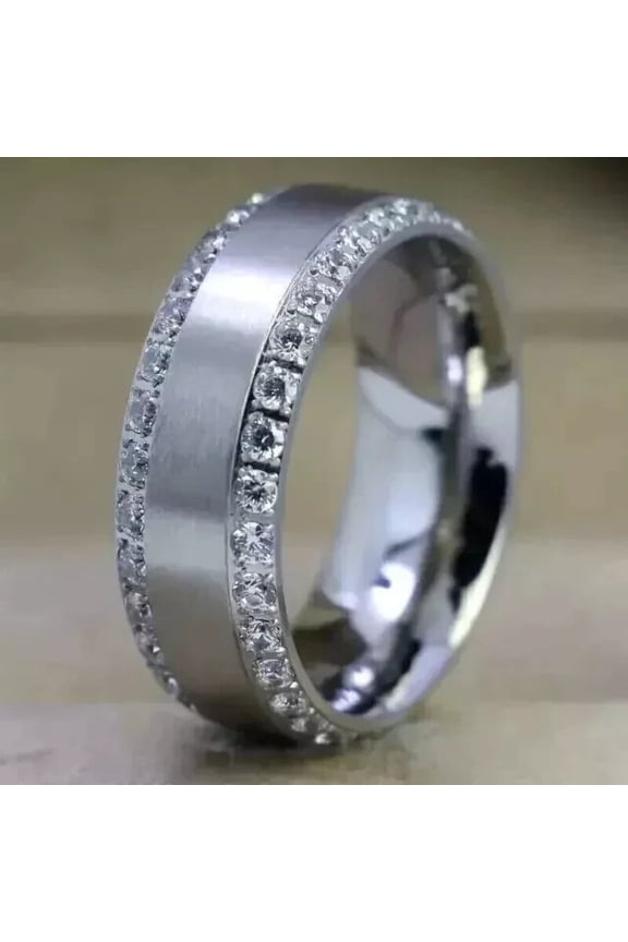 1.45 Ct Round Cut Diamond Mens Enagagement Band Rings 14K White Gold Plated 925 Sterling Silver -8