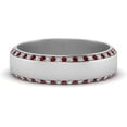 thumbnail image 1 of NYS Jewellers 1.45 Ct Round Cut Red Ruby Mens Enagagement Rings 14K White Gold Plated 925 Sterling Silver -9, 1 of 2