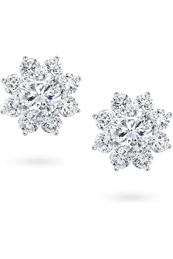 1.60 Ctw Round Cut Diamond Womens Stud Earrings 14K White Gold Plated 925 Sterling Silver