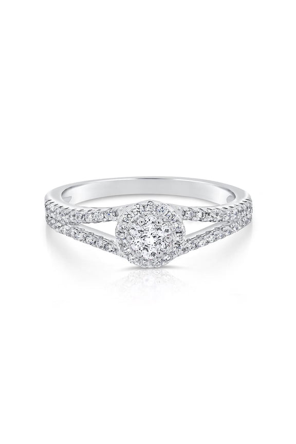 2.00 Ct Round Cut Diamond Womens Engagement Halo Ring 14k White Gold Finish-7