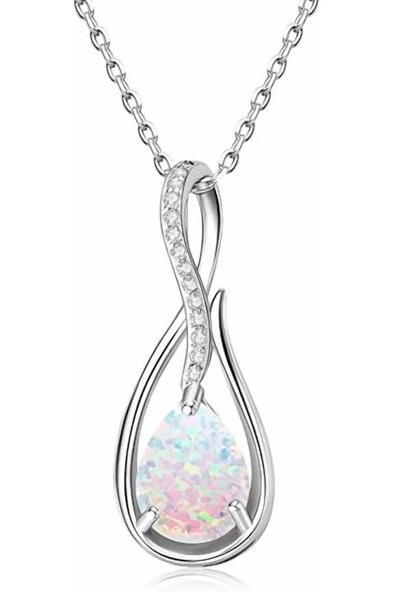 2.20 Ct Ct Oval Cut Fire Opal Womens Stunning Pendant With Free Chain 14K White Gold Plated 925 Sterling Silver