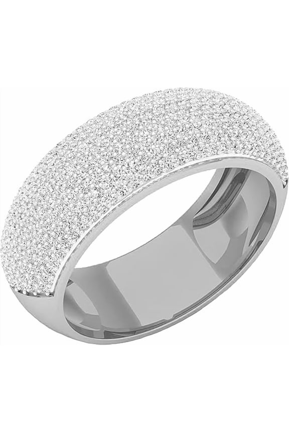 3.00 Ct Round Cut White Diamond Engagement Wedding Band Ring 14K White Gold Plated 925 Sterling Silver For Men's -7.5