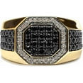 thumbnail image 1 of NYS Jewellers 5.00 Ct Round Cut Black & White Diamond Wedding Band Ring 14K Yellow Gold Plated 925 Sterling Silver For Men's -8, 1 of 5