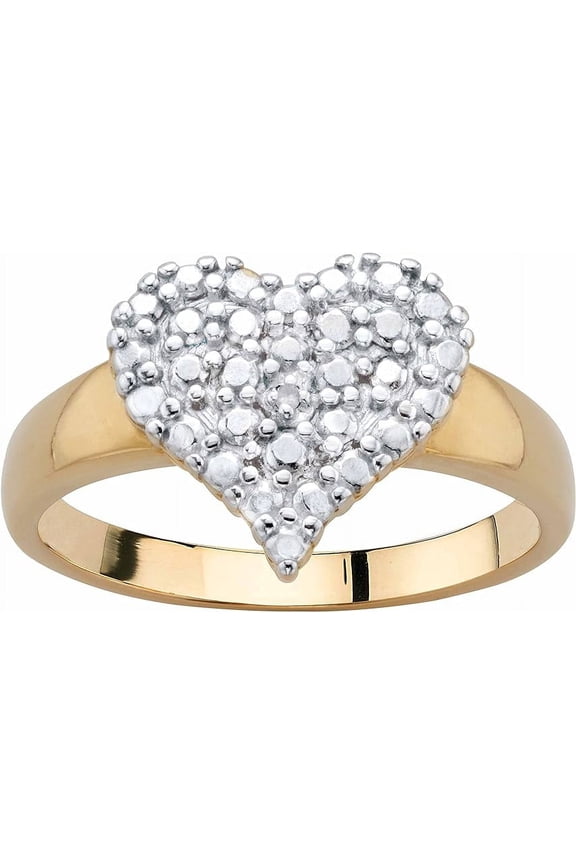 1.00 Ct Round Cut White Diamond Cluster Wedding Engagement Ring 14K Yellow Gold Plated 925 Sterling Silver For Women's -6