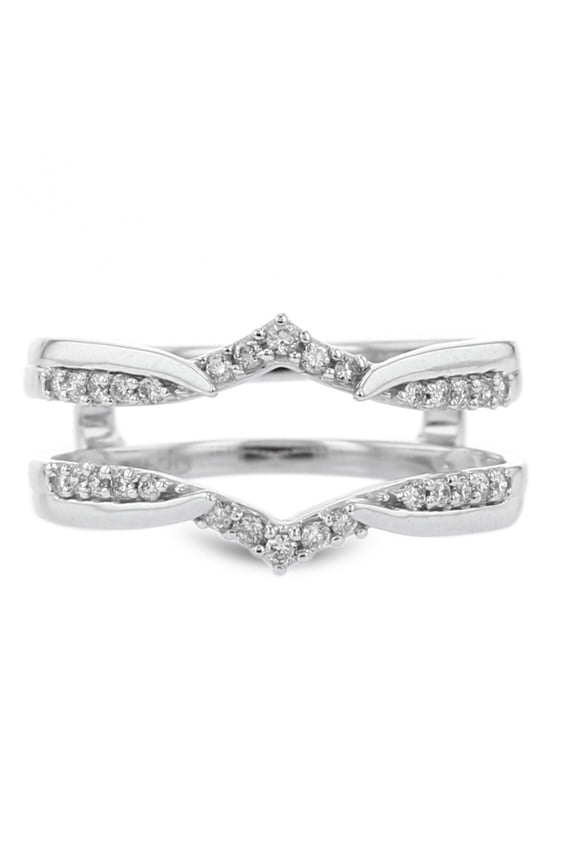 1.00 Ct Round Cut White Diamond Enhancer Guard Wrap Engagement Ring For Women's 14K White Gold Plated 925 Sterling Silver -9