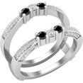 thumbnail image 1 of NYS Jewellrs 1.85 Ct Round Cut Black Diamond Engagement Thanksgiving Christmas Enhancer Wrap Guard Ring 14K White Gold Plated 925 Sterling Silver For Women's -6.5, 1 of 3