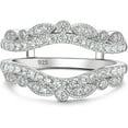 thumbnail image 1 of NYS Jewellrs 1.92 Ct Round Cut White Diamond Thanksgiving Christmas Engagement Enhancer Wrap Guard Ring 14K White Gold Plated 925 Sterling Silver For Women's -5.5, 1 of 3