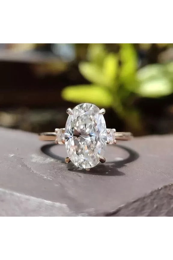 14K Rose Gold Plated 2.00 Ct Oval Cut White Diamond Christmas Wedding Engagement Thanksgiving Halo Ring 925 Sterling Silver For Women's -8