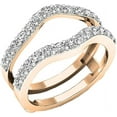thumbnail image 1 of NYS Jewellrs 14K Rose Gold Plated 2.15 Ct Round Cut White Diamond Engagement Thanksgiving Christmas Enhancer Guard Wrap Ring 925 Sterling Silver For Women's -10, 1 of 3
