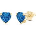 thumbnail image 1 of NYS Jewellrs 14K Yellow Gold Plated 925 Sterling Silver 1.50 Ct Heart Cut Blue Topaz Wedding Engagement Push Back Stud Earring's For Women's, 1 of 3