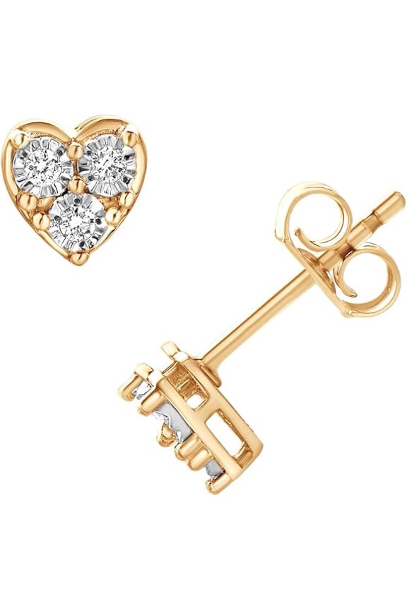 2.00 Ct Round Cut White Diamond Push Back Stud Earring's 925 Sterling Silver 14K Yellow Gold Plated For Women's