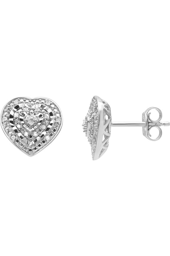 2.15 Ct Round Cut White Diamond Push Back Stud Earring's 14K White Gold Plated 925 Sterling Silver For Women's