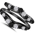 thumbnail image 1 of NYS Jewellrs 2.20 Ct Round Cut Black Diamond Engagement Thanksgiving Christmas Enhancer Wrap Guard Ring 14K Black Gold Plated 925 Sterling Silver For Women's -5, 1 of 1