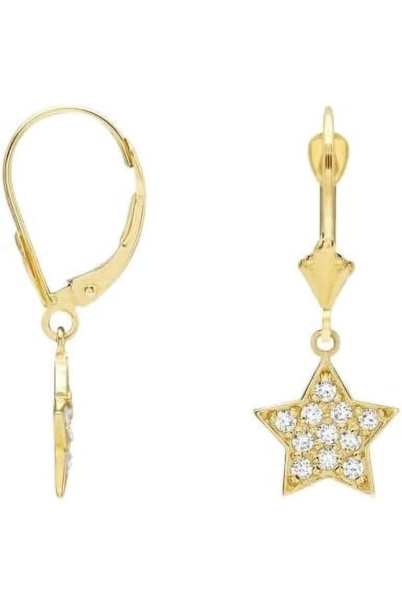 925 Sterling Silver 2.00 Ct Round Cut White Diamond Lever Back Drop Earring's 14K Yellow Gold Plated For Women's