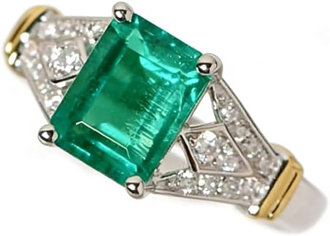NYS Jwellers 2.00 Ct Emerald Cut Green Emerald Womens Wedding Ring 14K NYS Jwellers 2.00 Ct Emerald Cut Green Emerald Womens Wedding Ring 14K