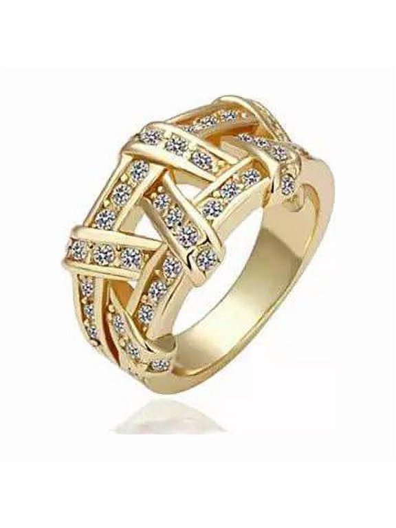 NYSA The Swarovski Crystal Cocktail Ring In Gold And Rose Gold