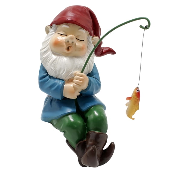 NYSCURE Mini Resin Fishing Gnome Statue, Funny Fisherboy Little Guy for Pond, Garden Plantpot, Poolside, Micro Landscape Ornaments for Patio Yard Lawn, Decor Gifts Dwarf Figurine Sculpture