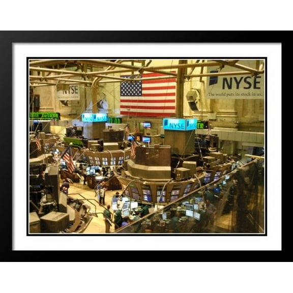 NYSE New York Stock Exchange Large 20x23 Framed and Double Matted Photo