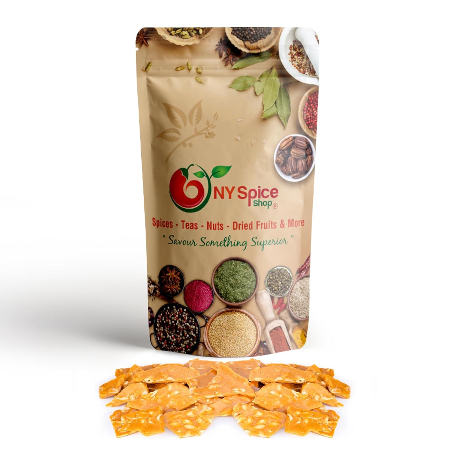 NYSPICE SHOP Brittle 3 lbs. (pound) Thin & Crispy Brittle Pure