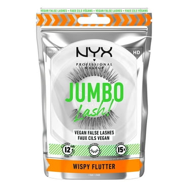 NYX PROFESSIONAL MAKEUP Jumbo Lash! Vegan False Eyelashes, Up to 12HR Wear, Reusable Fake Lashes - Wispy Flutter