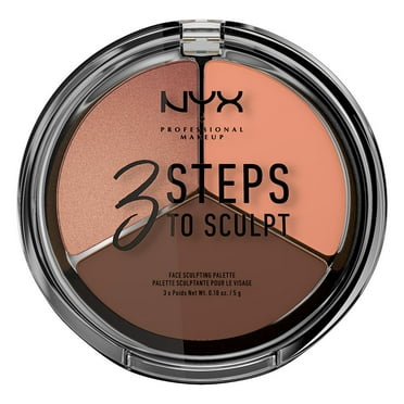 NYX Professional Makeup 3 Steps to Sculpt Face Sculpting Palette, Deep, 3 colors