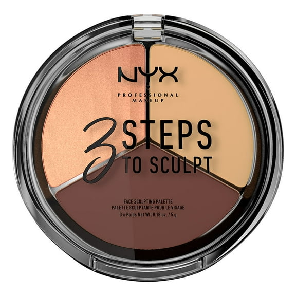 NYX Professional Makeup 3 Steps to Sculpt Face Sculpting Palette, Medium