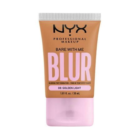 NYX Professional Makeup Bare with Me Blur Skin Tint Foundation, Medium Coverage, Golden Light