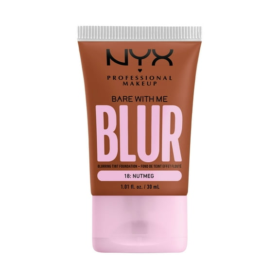 NYX Professional Makeup Bare with Me Blur Skin Tint Foundation for All Skin, Medium Coverage, Nutmeg