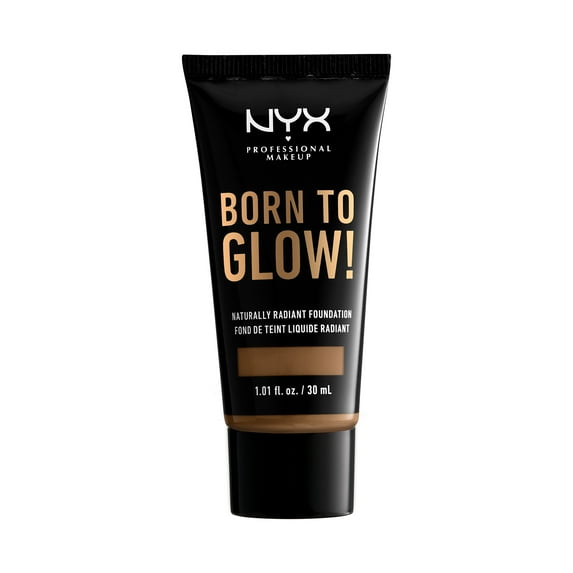 NYX Professional Makeup Born To Glow Naturally Radiant Foundation, Medium Coverage, Deep Sable