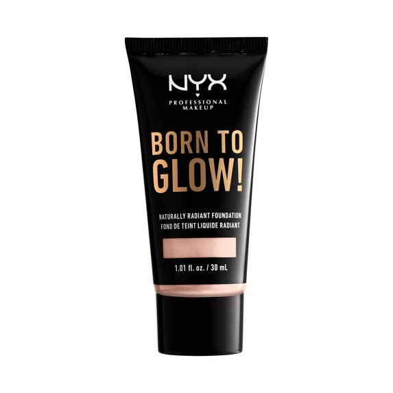 NYX Professional Makeup Born To Glow Naturally Radiant Foundation, Medium Coverage, Light Procelain